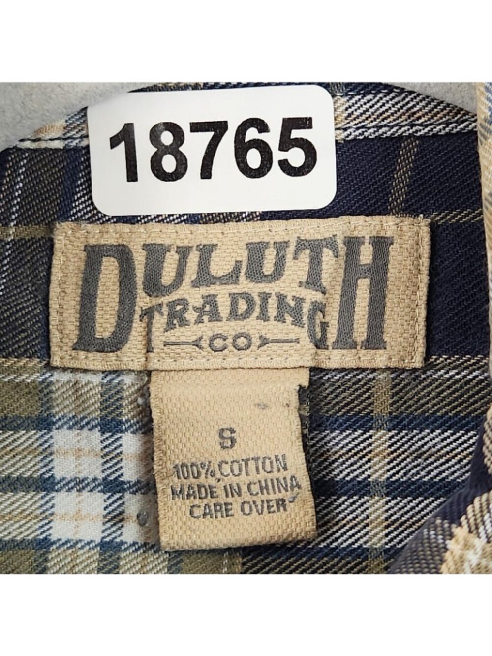 Duluth Trading Shirt Mens Small Blue Plaid Button Front Long Sleeve Cotton - Picture 6 of 9